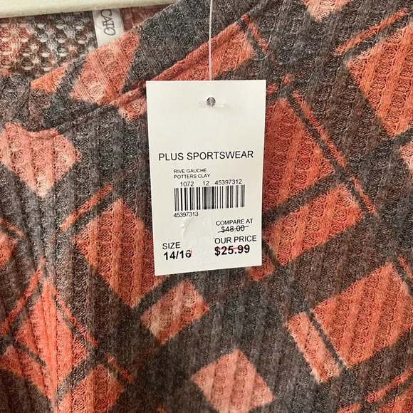 Cato Long Sleeve Plaid Blouse - Picture 5 of 7